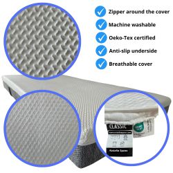Funda de colchón CLASSIC 90x200 (16–22 cm) con cremallera alrededor, antideslizante, con asas, lavable a 40 °C | Natalia Spzoo