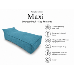 Maxi Indoor 200x90x40 cm – puff gigante, chaise longue y tumbona de descanso B18