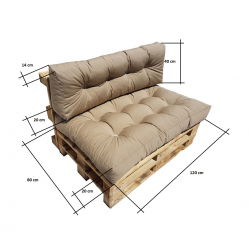 Un juego de almohadas para palets Marrón bronceado PPALBRA