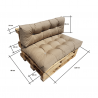 Cojín para palets, asiento marrón bronceado PPSBRA