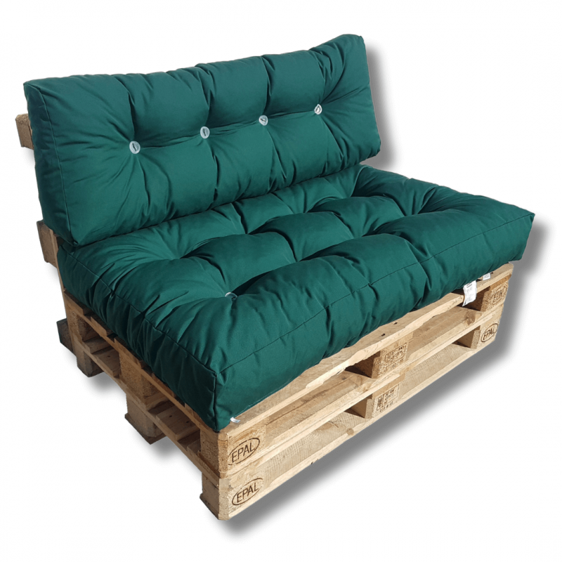 Un juego de almohadas para palets verde PPALZIE