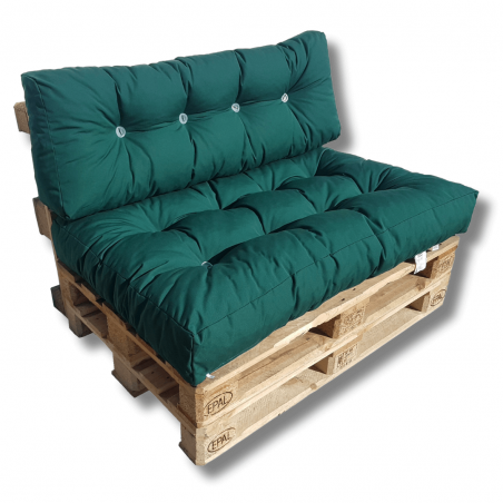 Un juego de almohadas para palets verde PPALZIE