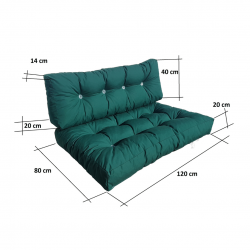 Un juego de almohadas para palets verde PPALZIE
