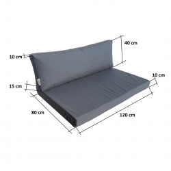 Un juego de almohadas para palets Antracita PPRPALANT