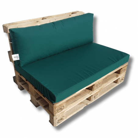 Un juego de almohadas para palets verde PPRPALZIE