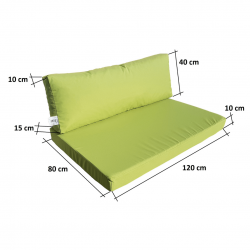 Cojín para palets, asiento verdeceladón PPRPSSEL